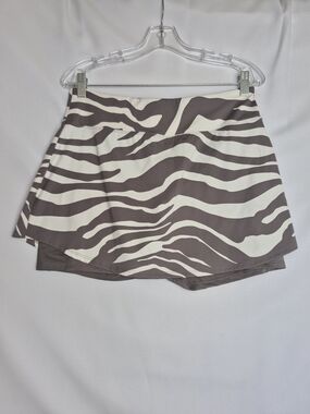 Sincerely Jules Taupe and Cream Zebra Skort